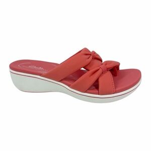 Clarks Cloudsteppers Breeze Rae Cam Slip-On Sandals Bright Coral Size 7.5M